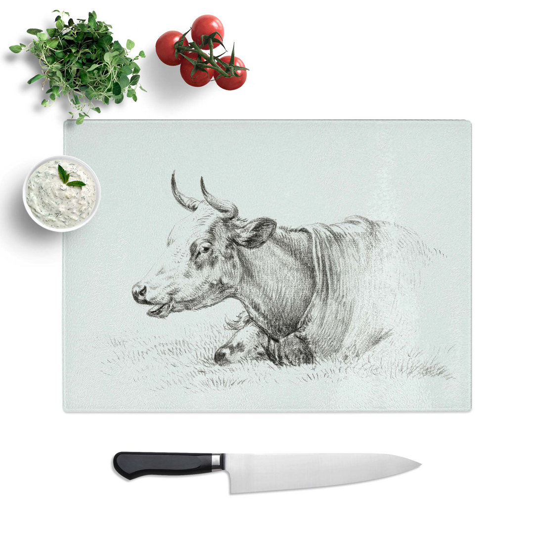 Tempered Glass a Resting Cow Chopping Board