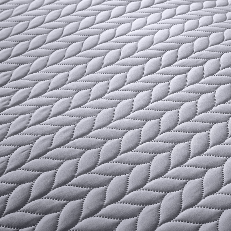 Premium Embossed Bedspread Set With Matching Pillowcases, Silver, Twin Bedspread + 1 Standard Pillowcase