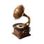 Gramophone rétro or avec connectivité Bluetooth