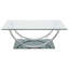 Table basse rectangulaire en U avec plateau en verre