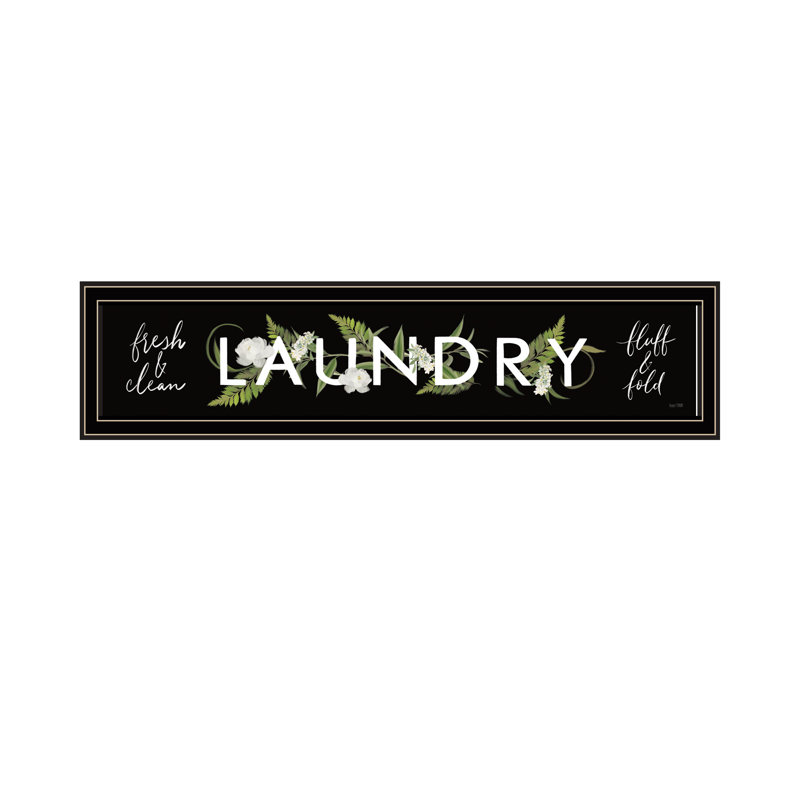 «Laundry-Fresh & Clean», art mural encadré pour le salon, décoration murale maison par House Fenway, Cadre noir
