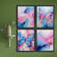 «Abstract Floral and Butterfly Vibrant» encadré sur papier, impression de 4 pièces-97782538-97782537