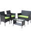 Patio d'extérieur 4 pièces: fauteuils rembourrés, table à thé et mobilier de jardin: coussins d'extérieur