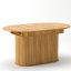 Table de salle à manger extensible réglable de 140 à 181 cm (55,11 à 71,24 po) avec design arqué, couleur naturelle, haute qualité, capacité de 100 kg (220 lb), style contemporain pour salon, peut accueillir de 4 à 6 personnes.