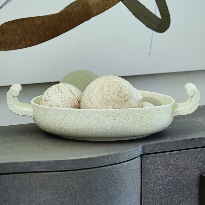 Matte White Ceramic Low Bowl, 20" x 14.75" x 5"