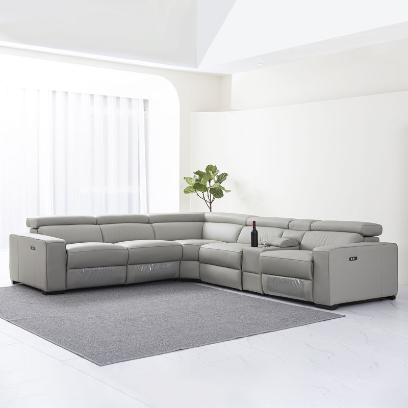 Upholstered Power Reclining L-Shaped Sectional Symmetrical