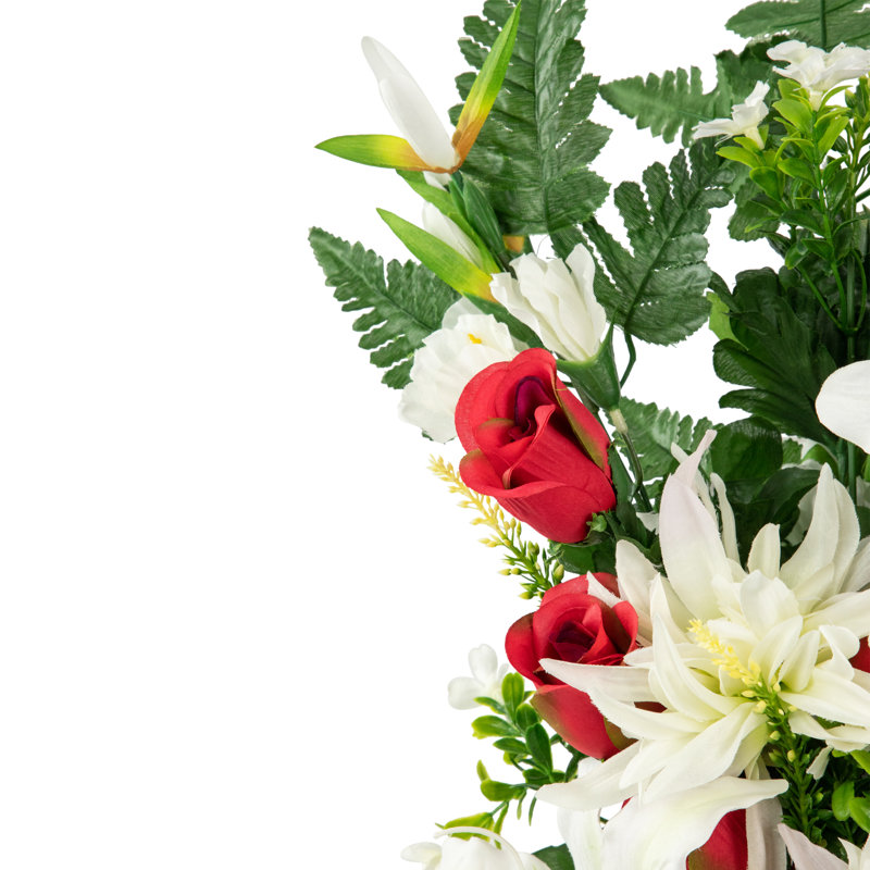 Fleurs en soie demi-bouquet de roses, Rouge