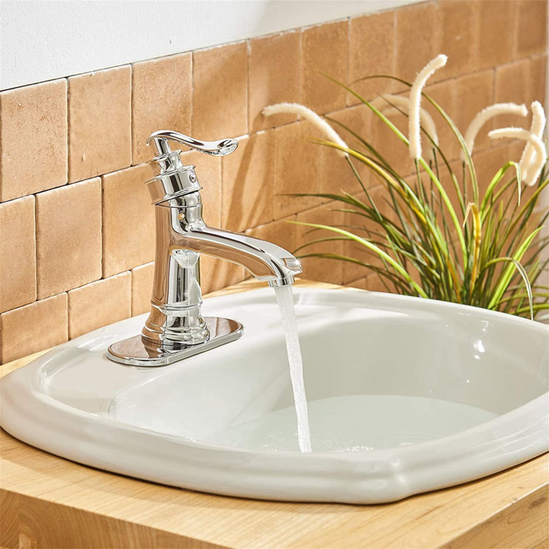 Single-Hole Single-handle Bathroom Faucet with Drain Assembly, Chrome