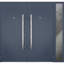Porte d'entrée extérieure prémontée en métal, modèle Deux 0729, gris graphite, insert en acier inoxydable, imposte latérale, style moderne peint, 84 x 80 po (L 72 + 12 po x H 80 po), ouverture à gauche vers l'intérieur-111445110-111445111