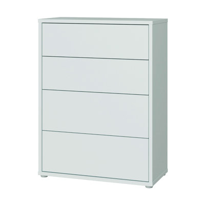 Modern minimalistic chest of drawers with 4 drawers, engineered wood