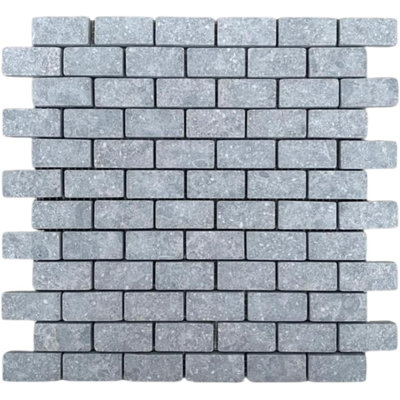 CNK Tile Stone Grey Subway 1"X2" Marble Mosaic Tile