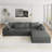 Modern Upholstered Sectional Sofa Couch Set-1595895372