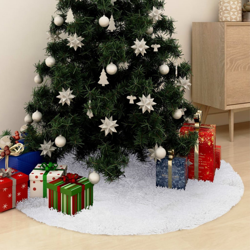 Fausse fourrure blanche de luxe avec jupe d'arbre de Noël artificielle, 3'
