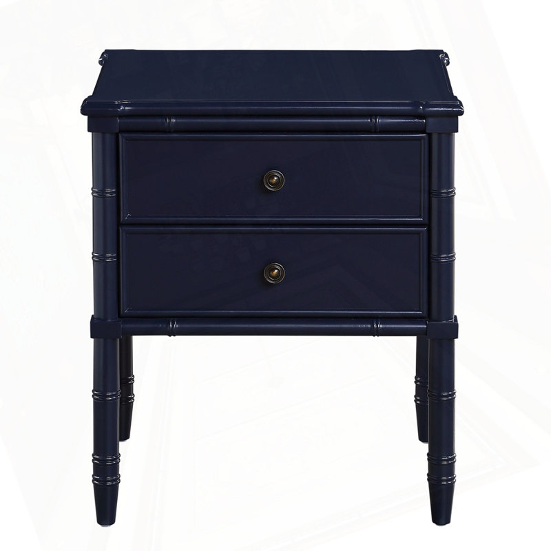 Table de chevet 2 tiroirs, Bleu très foncé