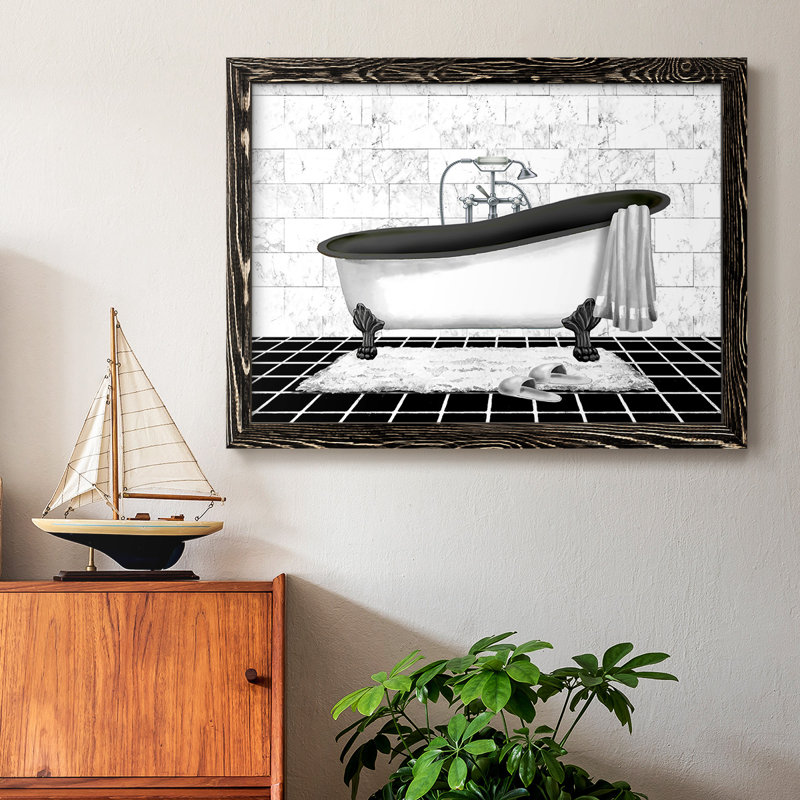 Modern Bath II, reproduction d'art sur toile, Noir, H 28 po x l 42 po