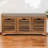 Solid Wood Shutter Oak-Ish Shoe Bench, 3-Drawer