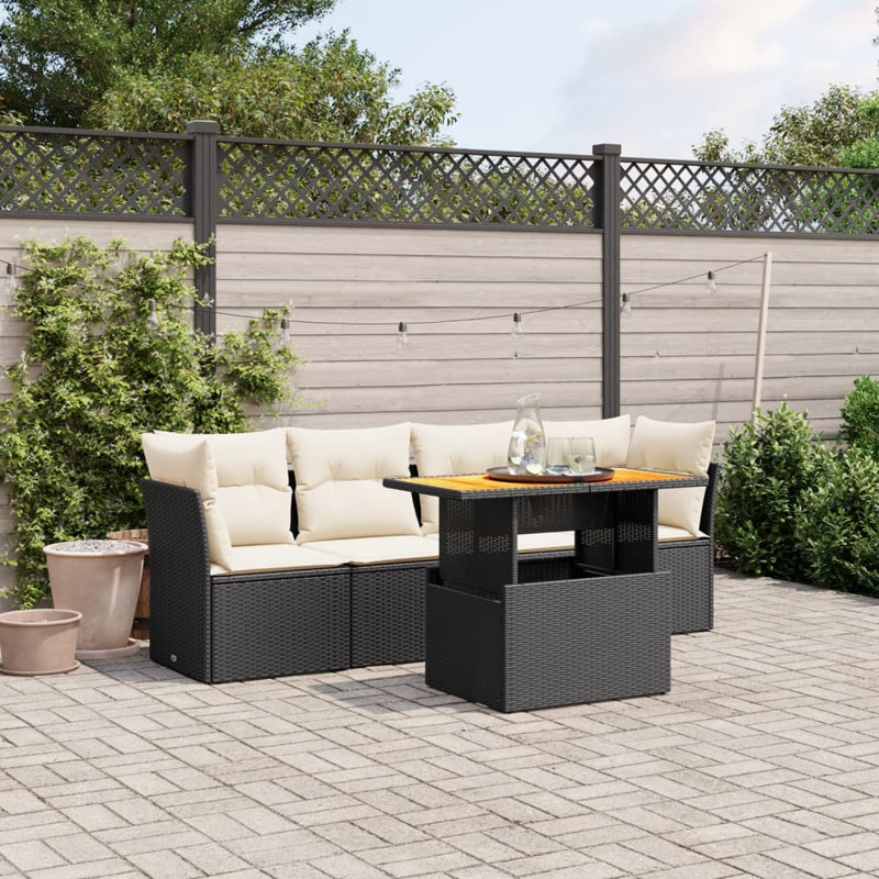 Vidaxl Garden Sofa Set Black, Cream