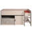 Laureole Twin Loft Bed with Build-In Desk with Built-In Ladder and with Built-In Stairs