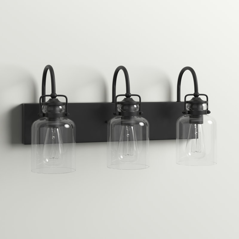 Loucks 3 - Light Dimmable Vanity Light, Matte Black
