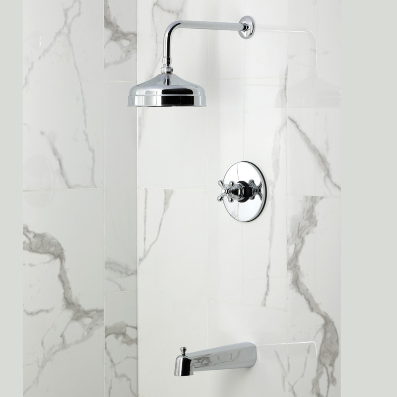 Kingston Brass Single-Handle Pressure Balanced Tub and Shower Faucet, Polished Chrome