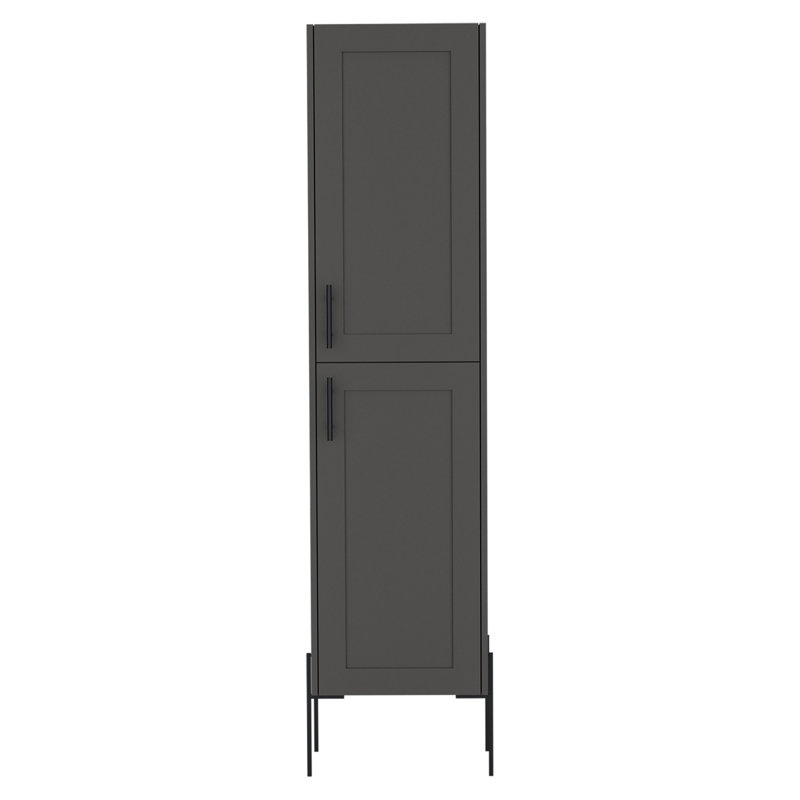 Armoire à linge H 70,8 po, avec 1 porte et 4 tablettes, gris mat