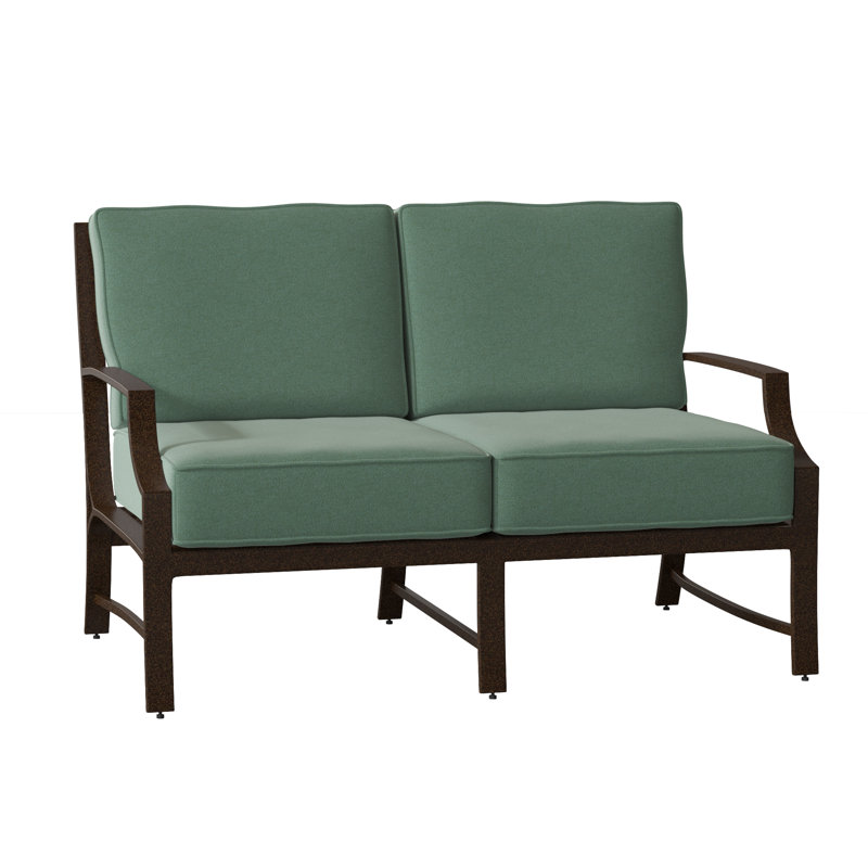 Seal Cove Outdoor 2 - Seat Loveseat, Chestnut Brown, Canvas Bird's Eye Sunbrella® Canvas