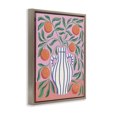Art mural Mid-Century sur toile flottante encadrée, design par Caroline Alfreds