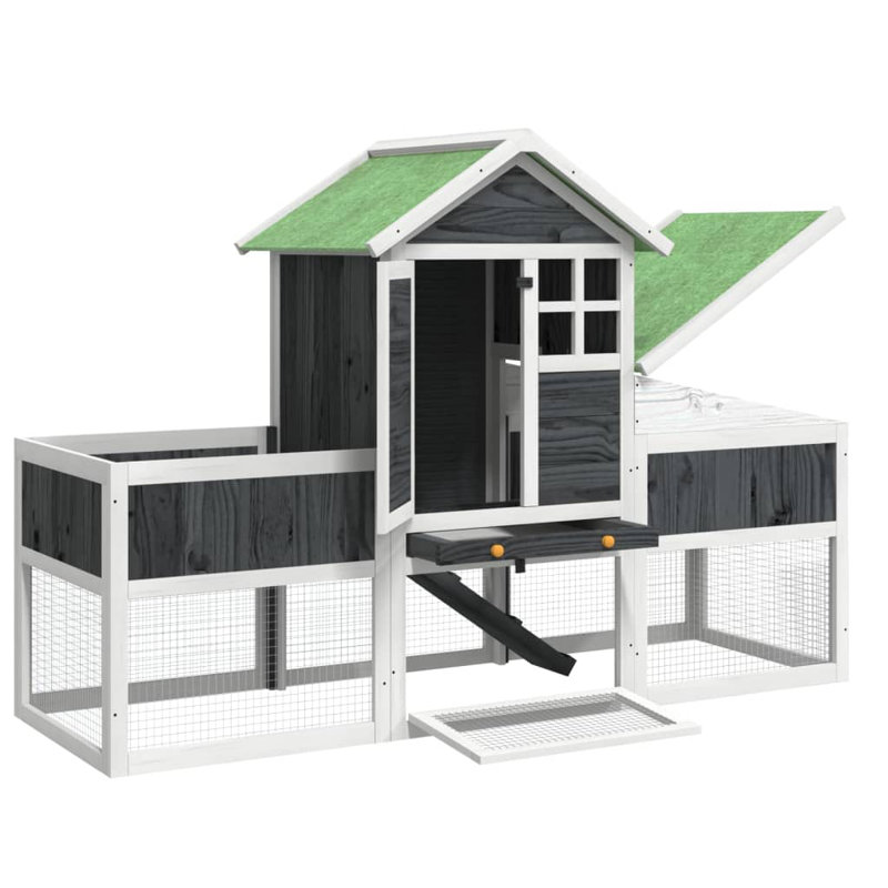 Lakeville Rabbit Hutch, Grey/White/Green