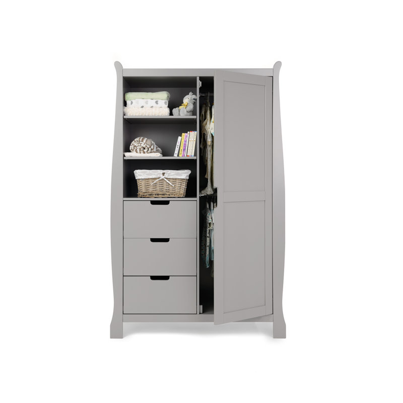 Stamford Sleigh Double Wardrobe, Warm Grey
