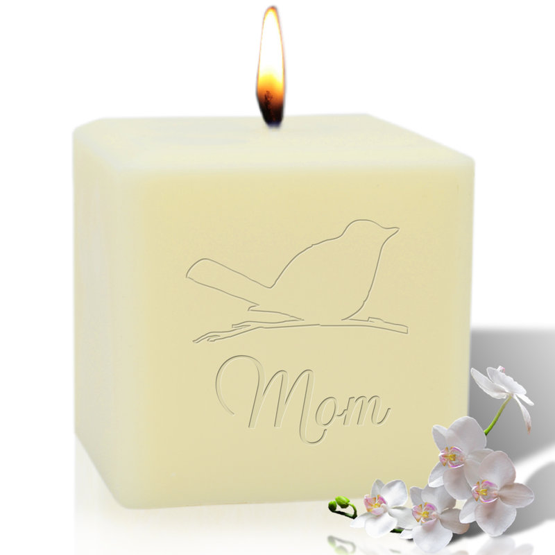 Bougie sans flamme maman et oiseau, H 4 po x l 4 po x P 4 po