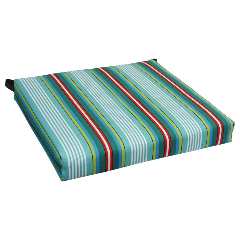 Outdoor 3'' Seat Cushion, Green/Red