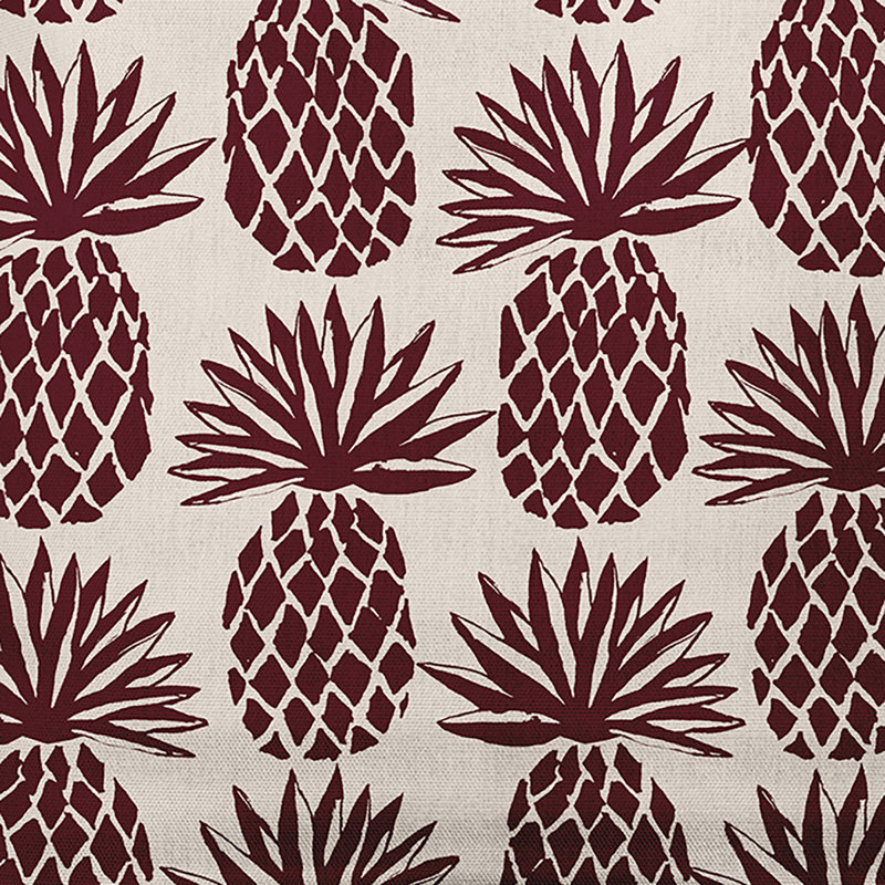 Coussin intérieur / extérieur Pineapple Stripes, 14 po x 20 po, Grenade