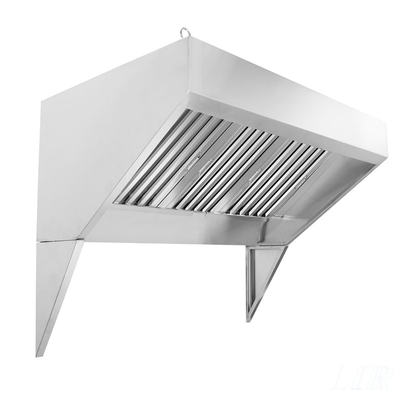 Commercial Exhaust Hood, 7FT Food Truck Hood with 3 Detachable U-shaped Grid Oil Filters, Rust-Resistant Stainless Steel for Kitchens and Restaurants
