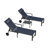 Patio Lounge Chair Set Of 3 Outdoor Chaise Lounger Aluminum Frame With Armrest Side Table And Wheels-497139492