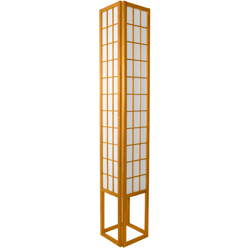 Lampe sur pied colonne 72 "Kamoria, Miel