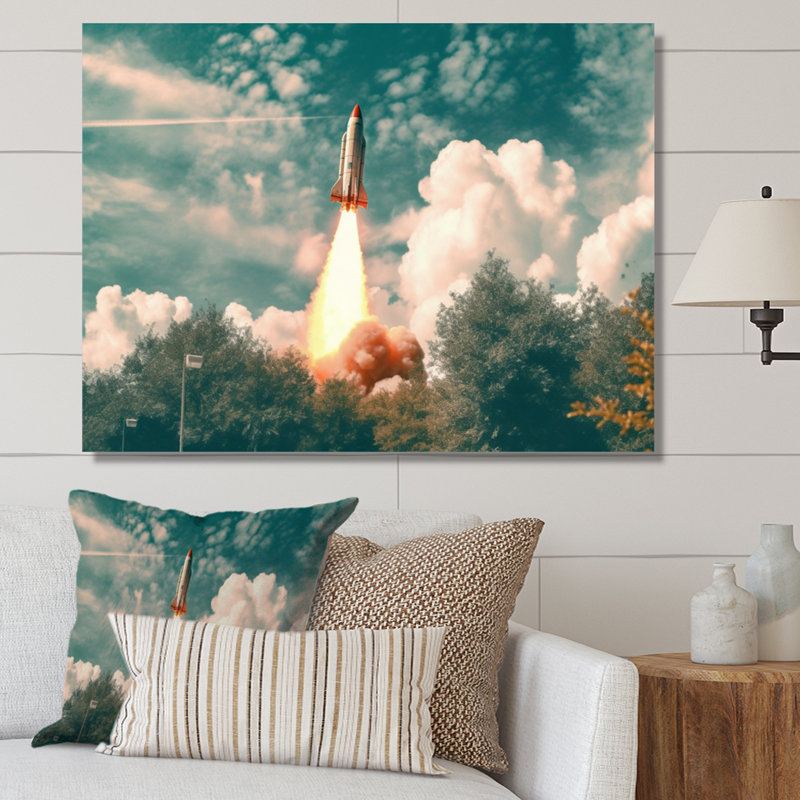 Spaceship Rocket in Florida I - Imprimé, H 12 po x l 20 po x P 1 po, Toile tendue