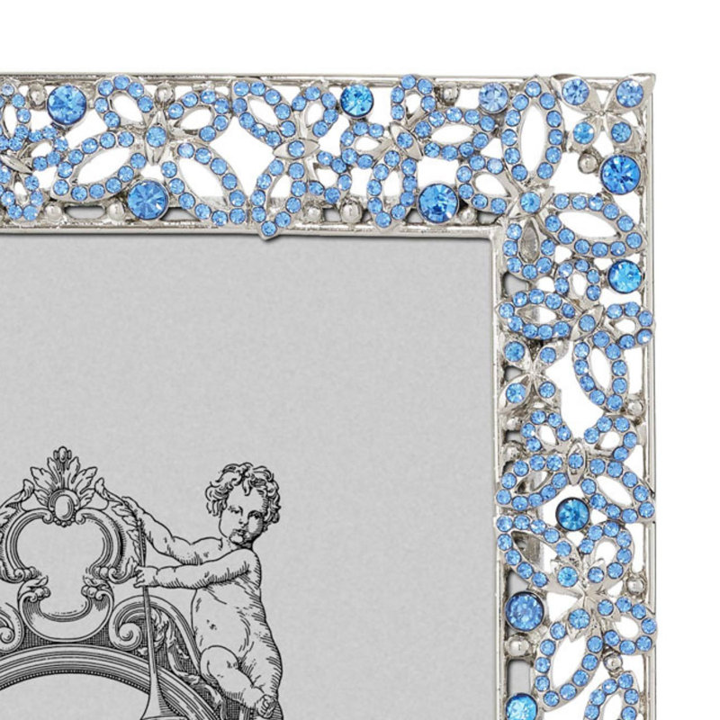 Papillon Metal Picture Frame, 5" W x 7" H, Blue