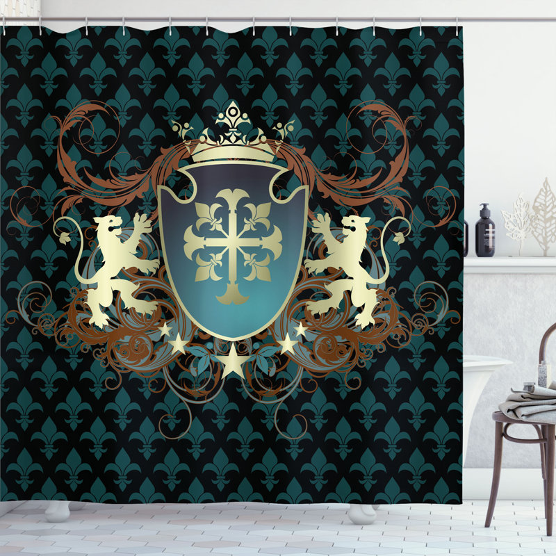 Shower Curtain with Hooks Included, 75"H x 69"W