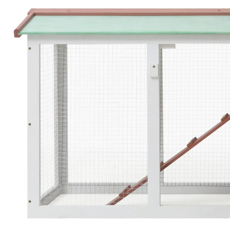 Lymingt Outdoor Large Rabbit Hutch Small Animal House Pet Cage Wood 145x45x84 cm