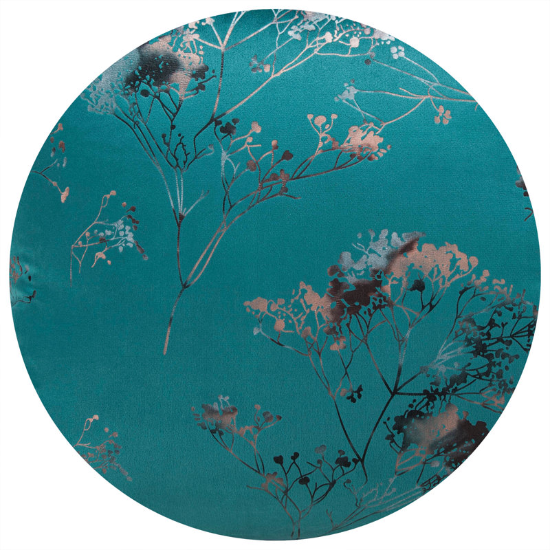 Cooksville Floral Square Cushion, Teal