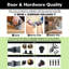 Homacer black unassembled & finished slanted stripe design barn door with non-bypass installation hardware kit, interior use only-114500922