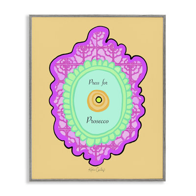 Appuyez sur pour Prosecco, estampe numérique, design par Katie Conley