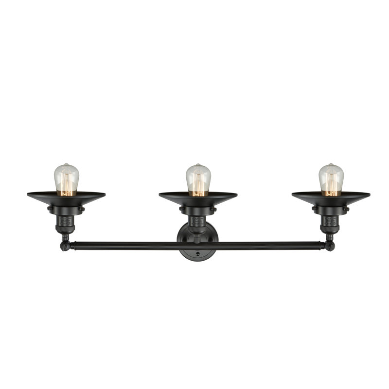 Éclairage pour meuble-lavabo 3 lumières Shauna Railroad, Noir mat, Noir mat