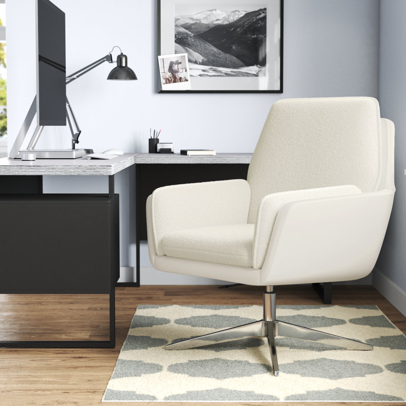 Fauteuil d'appoint pivotant Deadra, Blanc