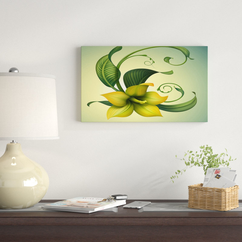 «Yellow Fantasy Flower», reproduction d'impression, H 20 po x l 20 po x P 1 po, Toile tendue