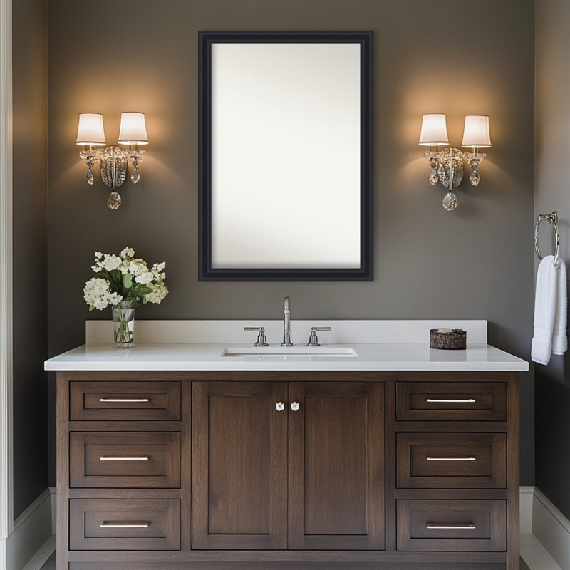 Miroir mural de salle de bain Dalat, 27,75 po x 39,75 po, Noir