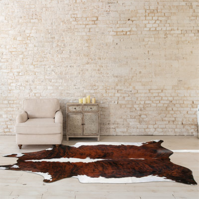 Custom Genuine Exotic White Belly Backbone Cowhide Rug