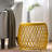 Mesmerizing Matte Yellow Iron Side Table, Feature Highlighted, 20.11"X20.11"X17.95", 20 Lbs Max Load Capacity Chic Yellow, Geometric Design,