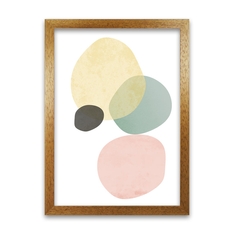 Abstract Pastel Original B - Print, Oak Frame, 42cm H x 30cm W x 3cm D