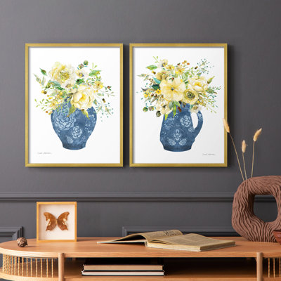 «Sunny Chinoiserie I», reproduction encadrée de qualité supérieure - prête à être accrochée - aucun clou requis - aucun clou requis